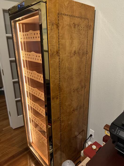 Best Selling Raching Big Size MON3800A Gold Electric Cigar Humidor Hold 1800ct Cigars Capacity For Household Cigar Shop