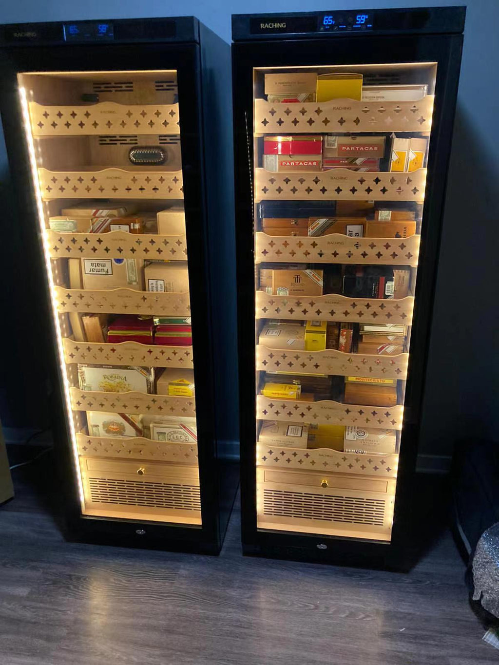 Ready to Ship Raching Big MON3800A Black Electric Cigar Humidor Hold 1800ct Cigars