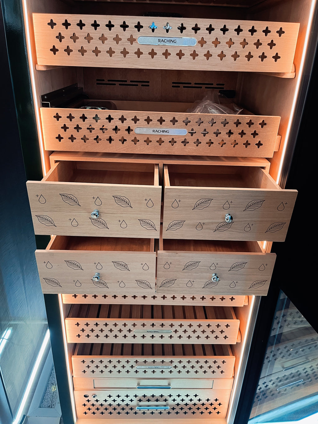 Luxury Beautiful Raching RR980 Electric Cigar Humidor Hold 3000CT Cigars Max Size For Cigar Shop/lounge/household