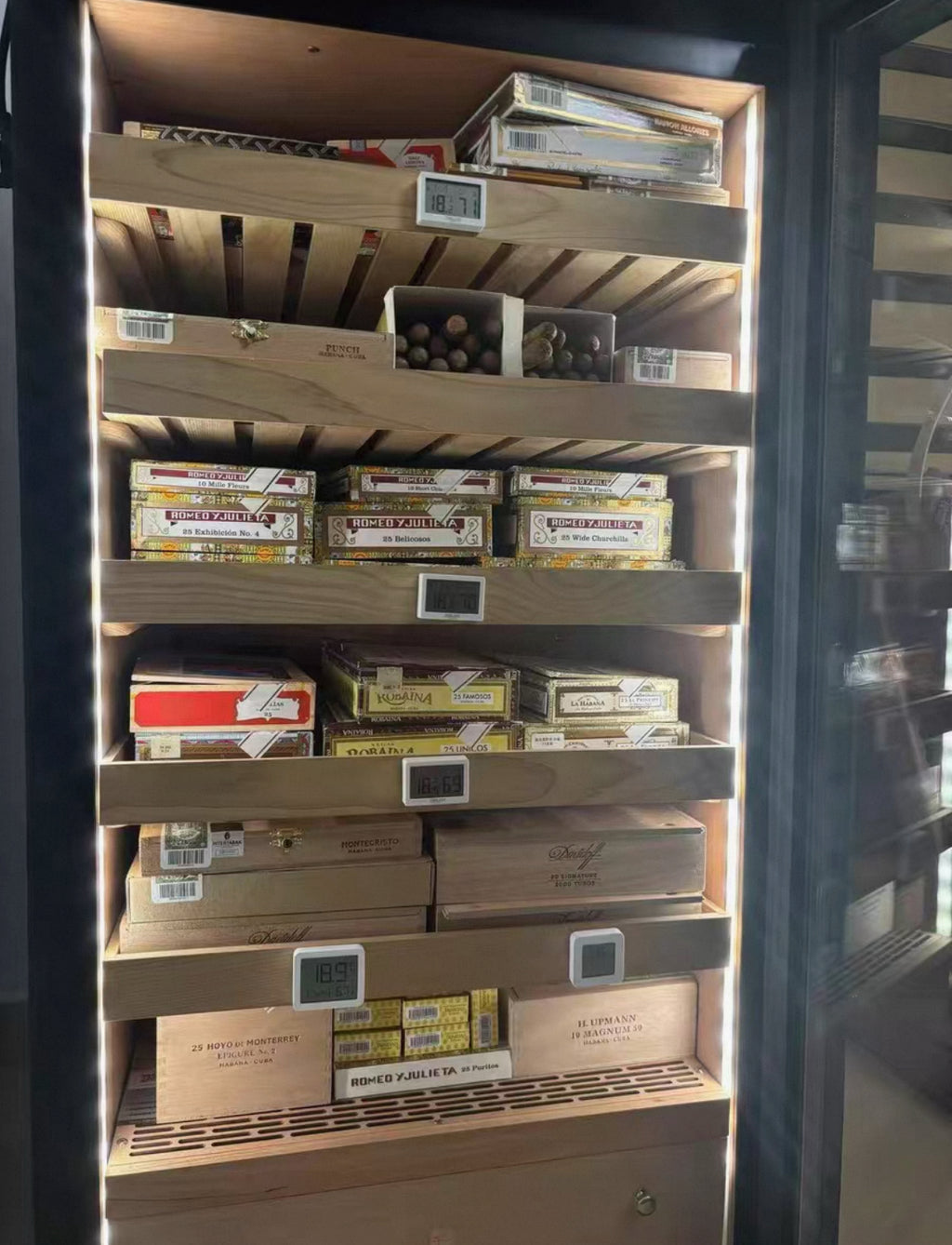 Factory Offer Raching C230A Black Electric Cigar Humidor Hold 1200ct Cigars Capacity for Cigar Aging Storage