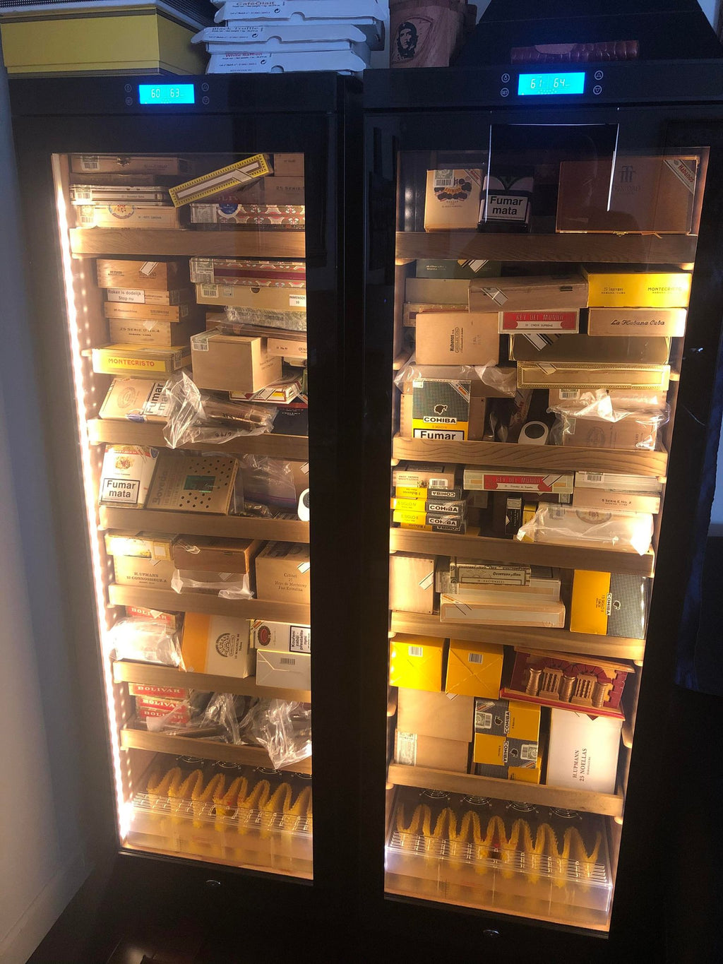 Hot Selling Big Size Raching C380A Black Electric Cigar Humidor Hold 1800ct Cigars Capacity