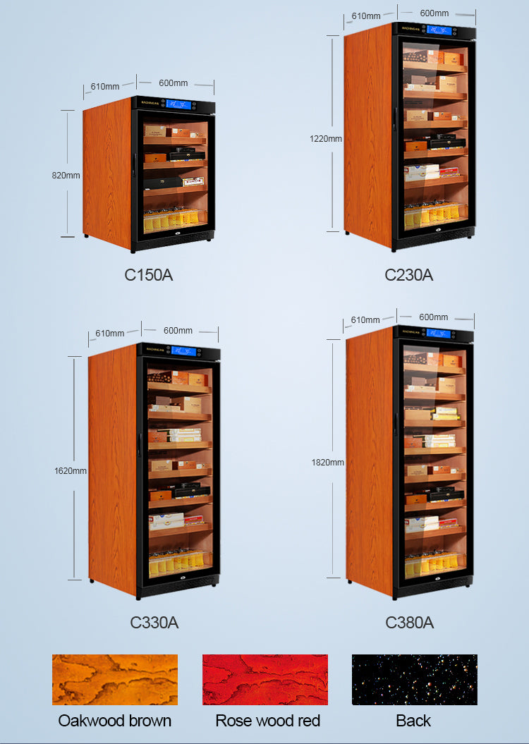 Factory Sale Raching C380A Brown Electric Cigar Humidor Hold 1800ct Cigars Capacity