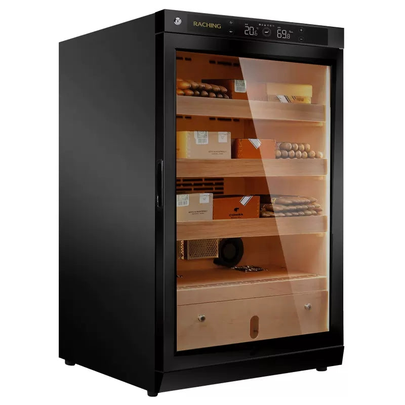 Factory Offer Raching C150A Black Electric Cigar Humidor Hold 500ct Cigars Capacity