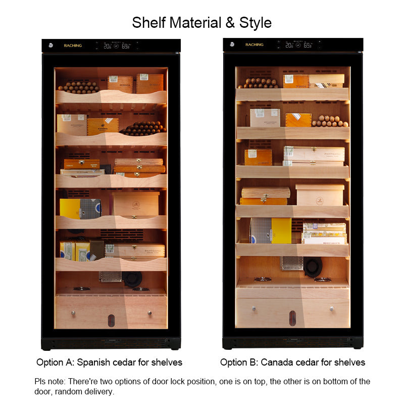 Factory Offer Raching C230A Black Electric Cigar Humidor Hold 1200ct Cigars Capacity for Cigar Aging Storage