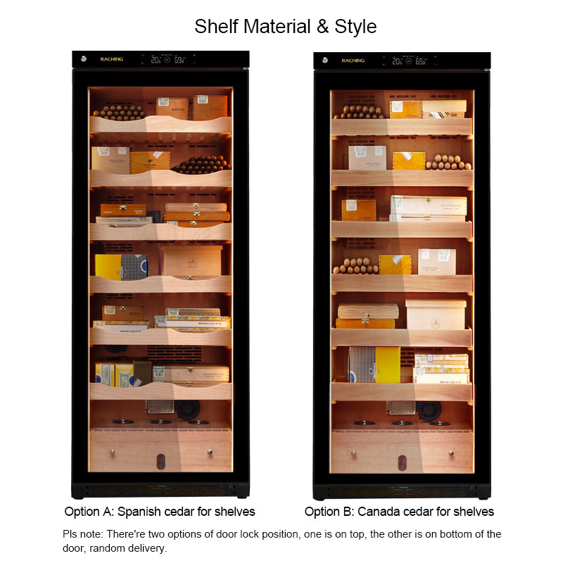 Raching C330A Black Electric Cigar Humidor Hold 1500ct Cigars Capacity Constant Controlling Humidity and Temperature