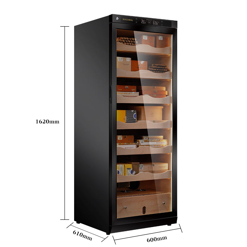 Raching C330A Black Electric Cigar Humidor Hold 1500ct Cigars Capacity Constant Controlling Humidity and Temperature