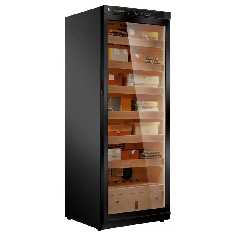 Raching C330A Black Electric Cigar Humidor Hold 1500ct Cigars Capacity Constant Controlling Humidity and Temperature