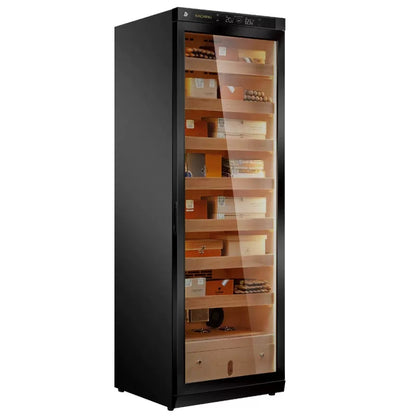 Hot Selling Big Size Raching C380A Black Electric Cigar Humidor Hold 1800ct Cigars Capacity