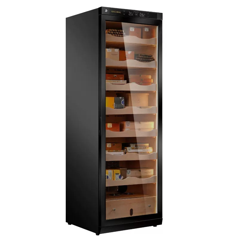 Hot Selling Big Size Raching C380A Black Electric Cigar Humidor Hold 1800ct Cigars Capacity