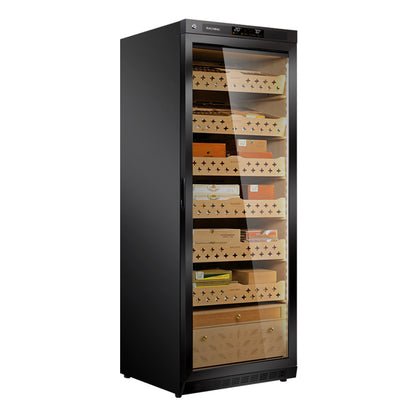 Raching MON2800A Black/Gold Electric Cigar Humidor (Hold 1500 Cigars) For Cigar Shop/Lounge/Household