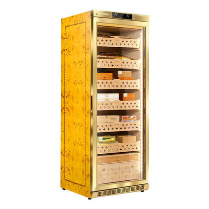 Raching MON2800A Black/Gold Electric Cigar Humidor (Hold 1500 Cigars) For Cigar Shop/Lounge/Household
