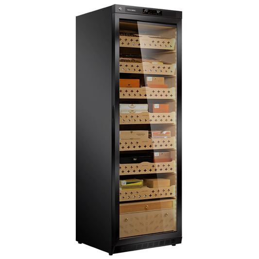 Ready to Ship Raching Big MON3800A Black Electric Cigar Humidor Hold 1800ct Cigars