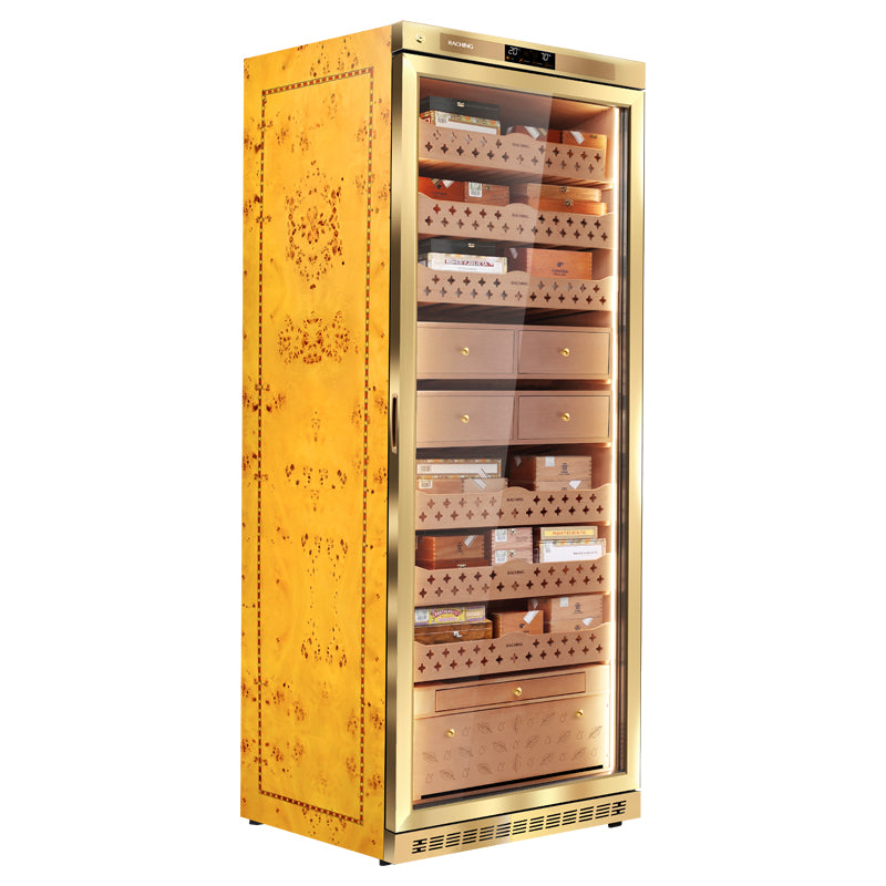 Largest Size Raching MON5800A Gold Electric Cigar Humidor Hold 3000ct Cigars Capacity For Household Cigar Shop
