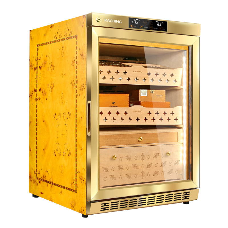 Raching MON800A Black/Glod Electric Cigar Humidor (Hold 500 Cigars)