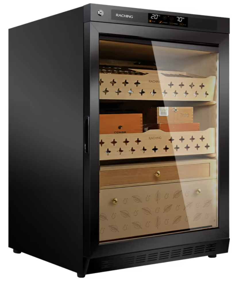 Raching MON800A Gold/Black Electric Cigar Humidor (Hold 500 Cigars)