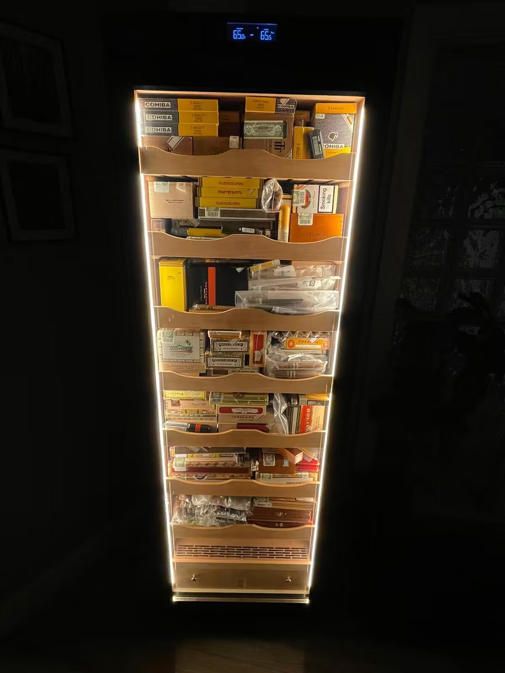 Factory Sale Raching C380A Brown Electric Cigar Humidor Hold 1800ct Cigars Capacity