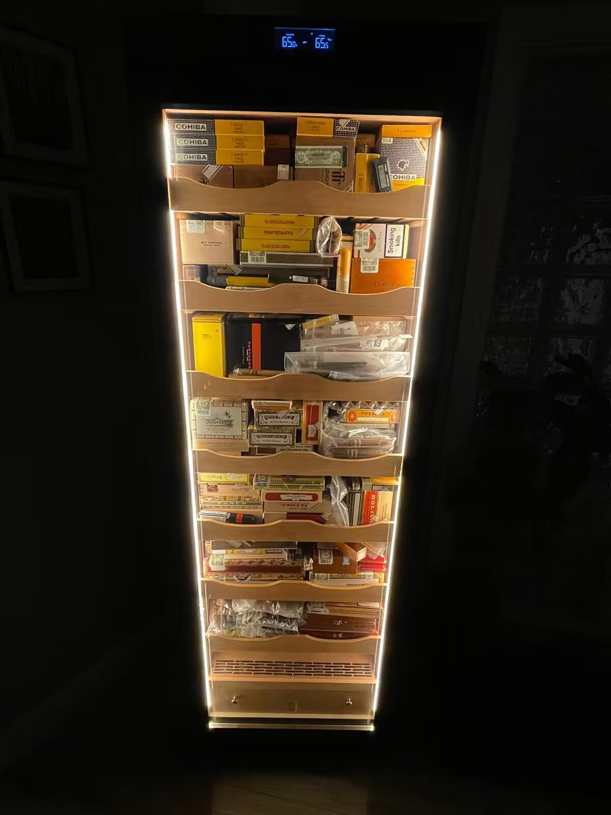 Factory Sale Raching C380A Brown Electric Cigar Humidor Hold 1800ct Cigars Capacity