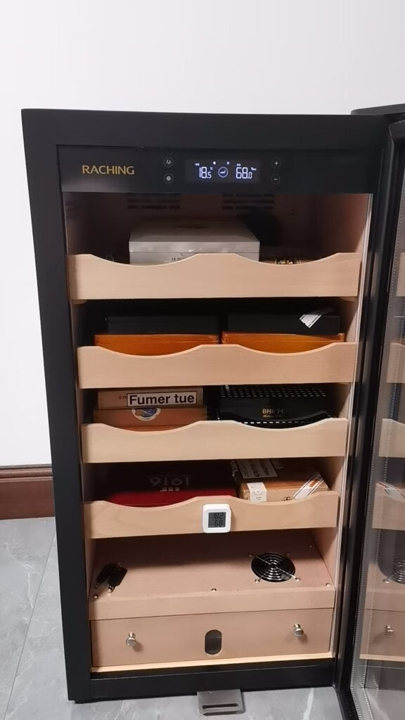 China Factory Offer Raching MA50 Black Electric Cigar Humidor Hold 600ct Cigars